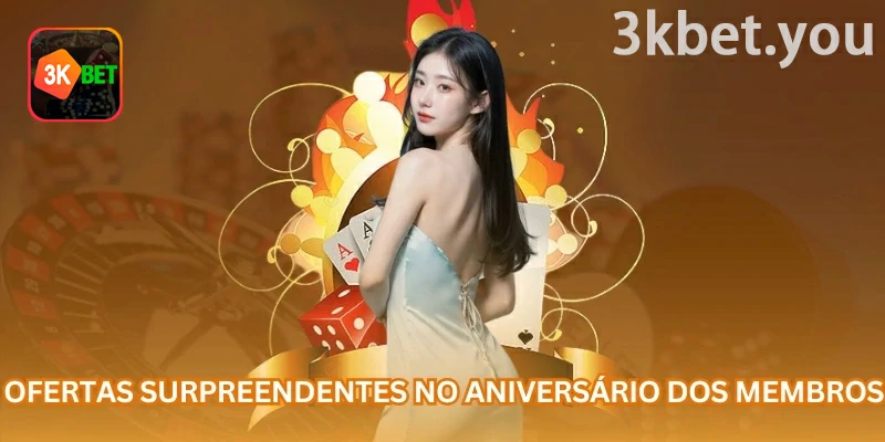 Benefício de aniversário disponível na área promocional da 3kbet
