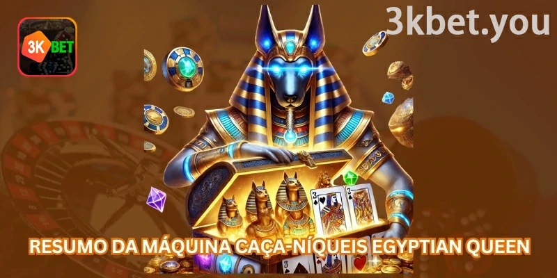 Rainha do Egito Online na 3kbet: Resumo do slot Rainha do Egito: tema egípcio, 5 rolos, linhas de pagamento e recursos como Bonus, Wild e giros grátis.